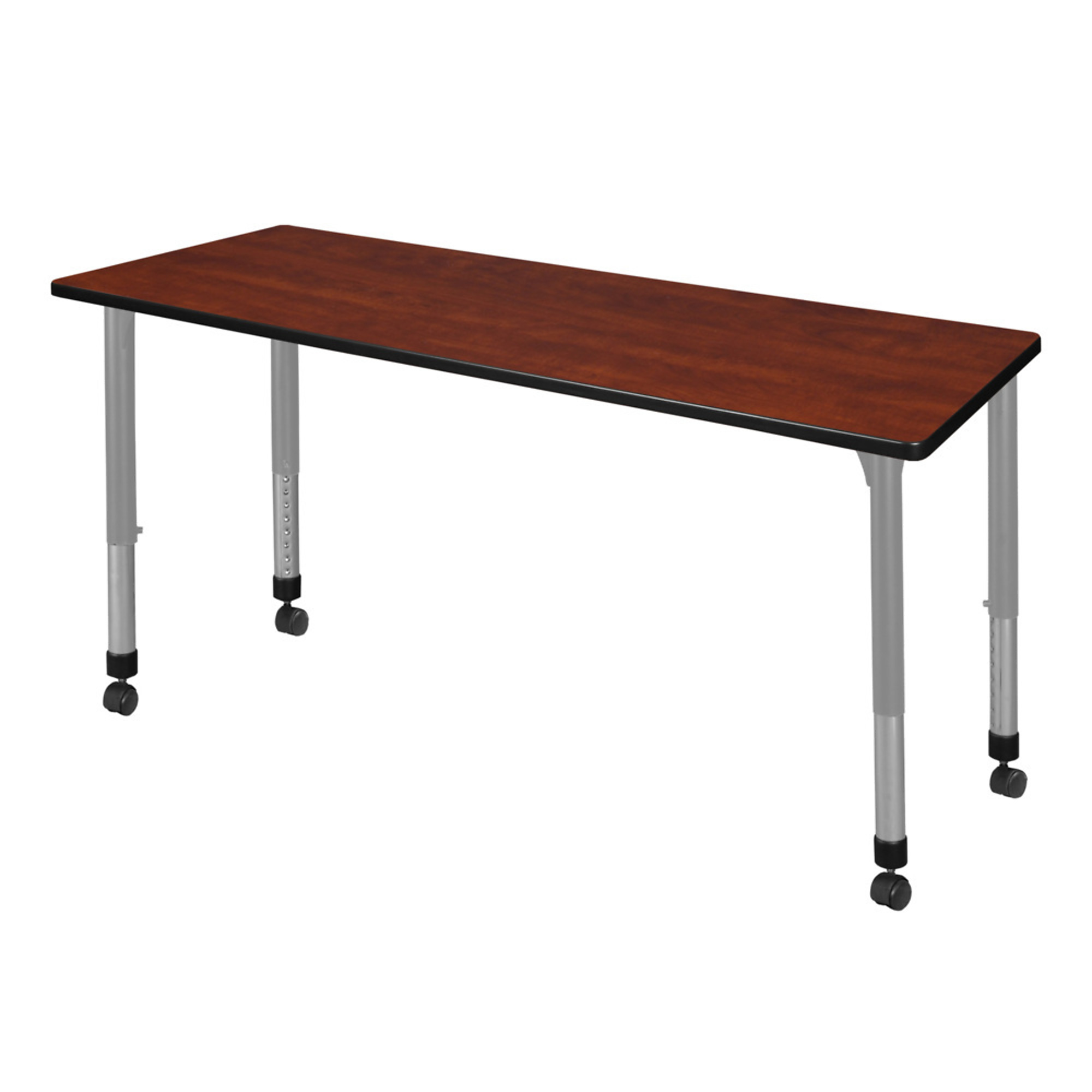 Regency Furniture Kee Mobile Classroom Activity Table — 60in. x 24in., Height Adjustable, Cherry/Maple Top, Grey Base, Model# MT6024CHAPCGY